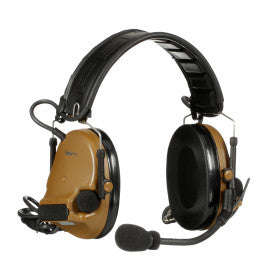 Headset - 3M™ PELTOR™ ComTac™ V, Foldable, Dual Lead, Standard Dynamic Mic, NATO Wiring, Coyote