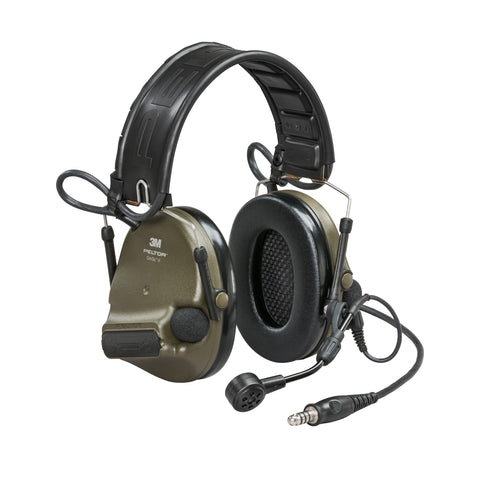 Headset - 3M™ PELTOR™ ComTac™ VI NIB, Single DL, Green, Headband & ARC, 915 MHz