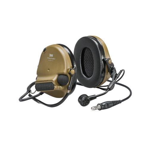 Headset - 3M™ PELTOR™ ComTac™ VI NIB, neckband, single lead, standard dynamic mic, MI input, NATO wiring, Coyote