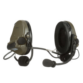 Headset - 3M™ PELTOR™ ComTac™ V, Neckband, Single Lead, Standard Dynamic Mic, NATO Wiring, Green